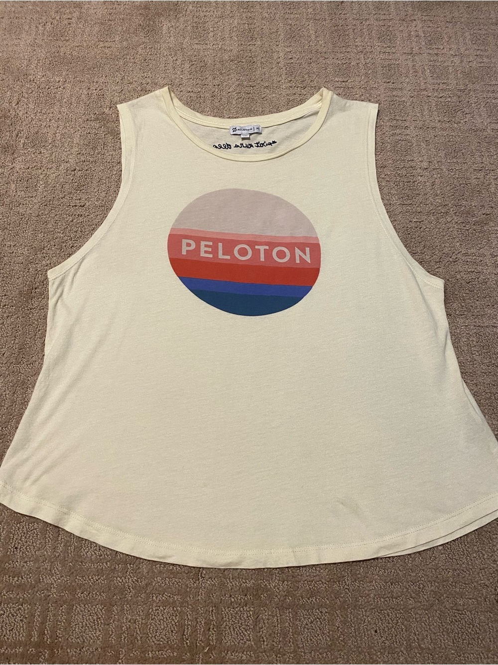 {Peloton} "Spirit Runs Deep" Collection Muscle Tank Top | Cream ~ Size XL